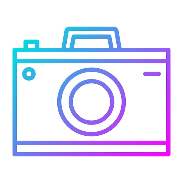 El icono vectorial de la cámara se puede usar para el conjunto de iconos de verano