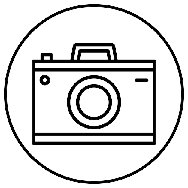 El icono vectorial de la cámara se puede usar para el conjunto de iconos de verano