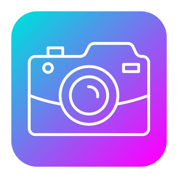 El icono vectorial de la cámara se puede utilizar para el conjunto de iconos de comunicación y medios