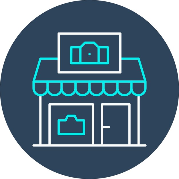 El icono vectorial de la cámara de la tienda se puede utilizar para el conjunto de iconos de tiendas y tiendas