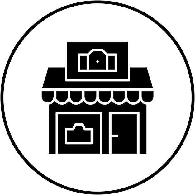 El icono vectorial de la cámara de la tienda se puede utilizar para el conjunto de iconos de tiendas y tiendas
