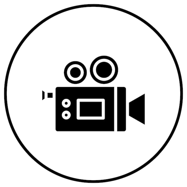 El icono vectorial de la cámara de vídeo se puede utilizar para el conjunto de iconos de entretenimiento
