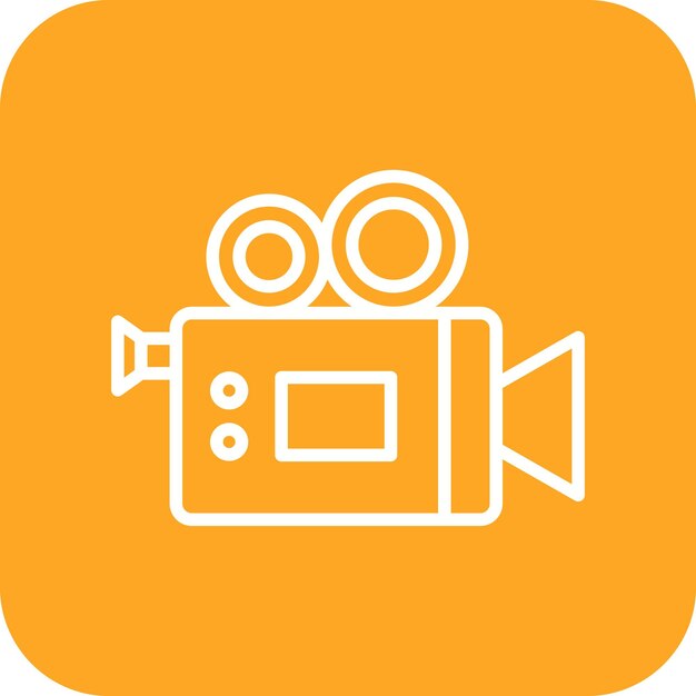 El icono vectorial de la cámara de vídeo se puede utilizar para el conjunto de iconos de entretenimiento