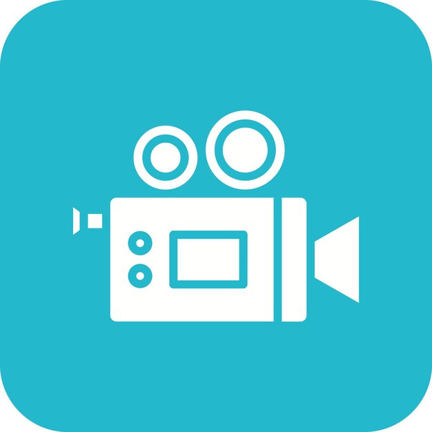 El icono vectorial de la cámara de vídeo se puede utilizar para el conjunto de iconos de entretenimiento