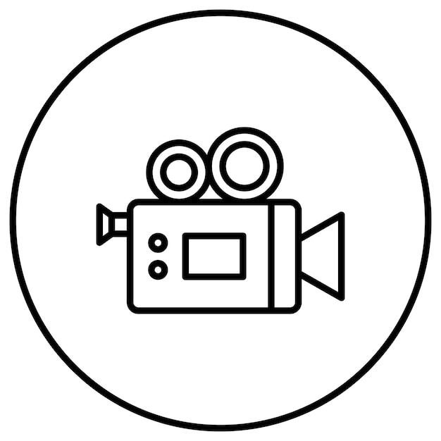 El icono vectorial de la cámara de vídeo se puede utilizar para el conjunto de iconos de entretenimiento