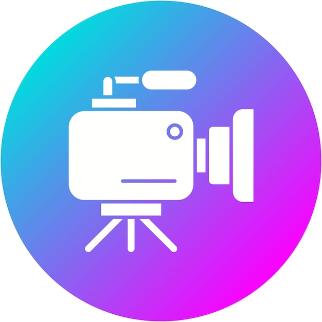 El icono vectorial de la cámara de vídeo se puede utilizar para el conjunto de iconos de noticias y medios