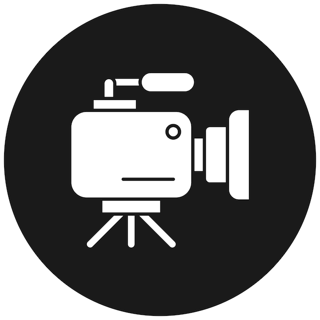El icono vectorial de la cámara de vídeo se puede utilizar para el conjunto de iconos de noticias y medios