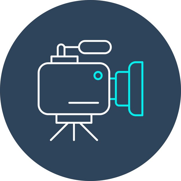 El icono vectorial de la cámara de vídeo se puede utilizar para el conjunto de iconos de noticias y medios