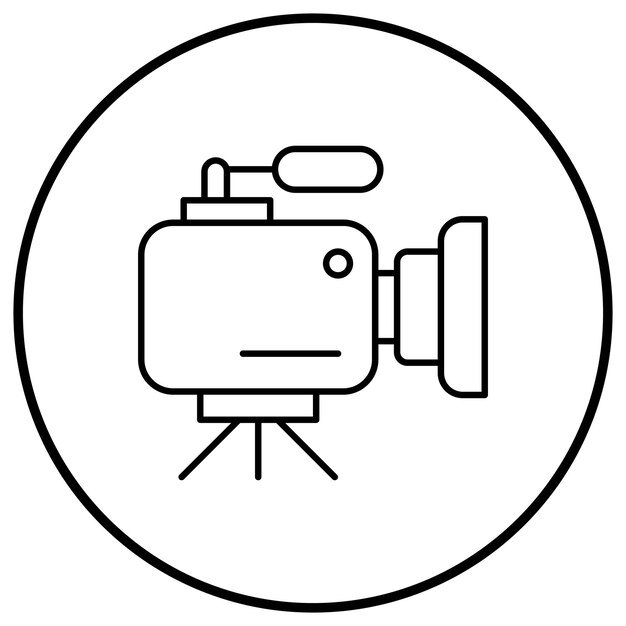 El icono vectorial de la cámara de vídeo se puede utilizar para el conjunto de iconos de noticias y medios