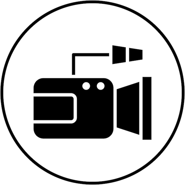 El icono vectorial de la cámara de vídeo se puede utilizar para el conjunto de iconos de producción de vídeo
