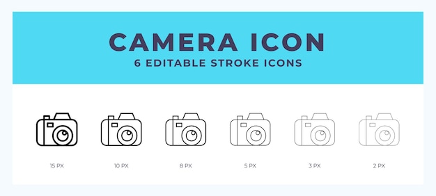 Icono vectorial de la cámara para la web y la aplicación Ilustración vectorial del trazo editable