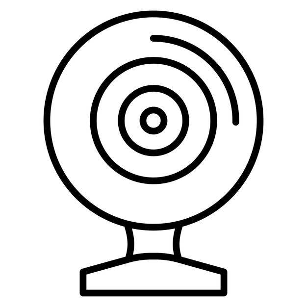 El icono vectorial de la cámara web se puede utilizar para el conjunto de iconos de comunicación y medios