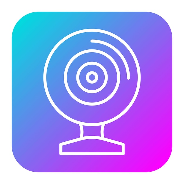 El icono vectorial de la cámara web se puede utilizar para el conjunto de iconos de comunicación y medios