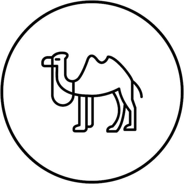 El icono vectorial de camello se puede usar para el iconset de Dubai
