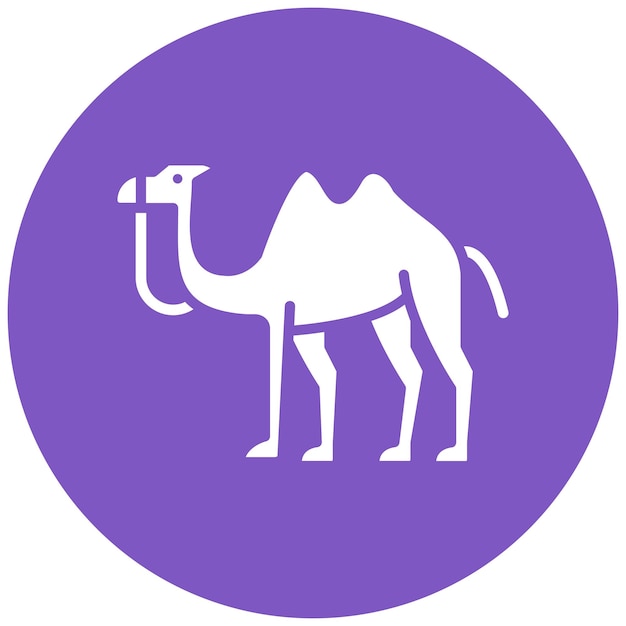El icono vectorial de los camellos se puede usar para el conjunto de iconos de la peregrinación del Hajj