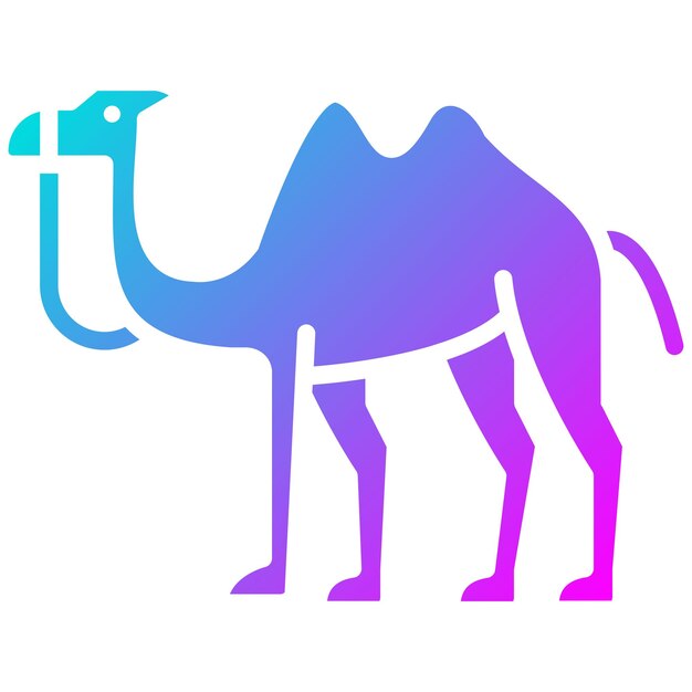 El icono vectorial de los camellos se puede usar para el conjunto de iconos de la peregrinación del Hajj