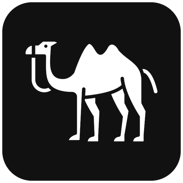 El icono vectorial de los camellos se puede usar para el conjunto de iconos de la peregrinación del Hajj