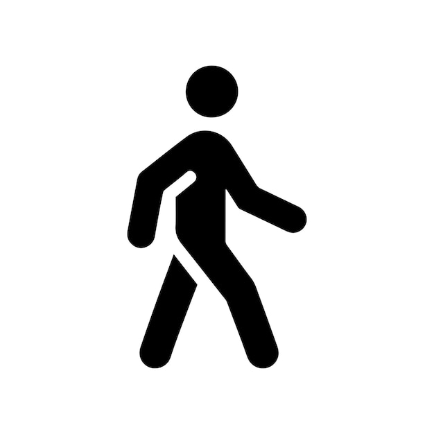 Icono vectorial de caminata estilo plano en fondo blanco Signo de hombre caminante