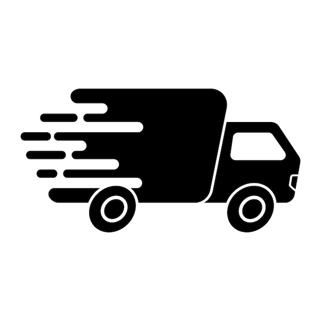 icono vectorial de un camión de carga de estilo plano