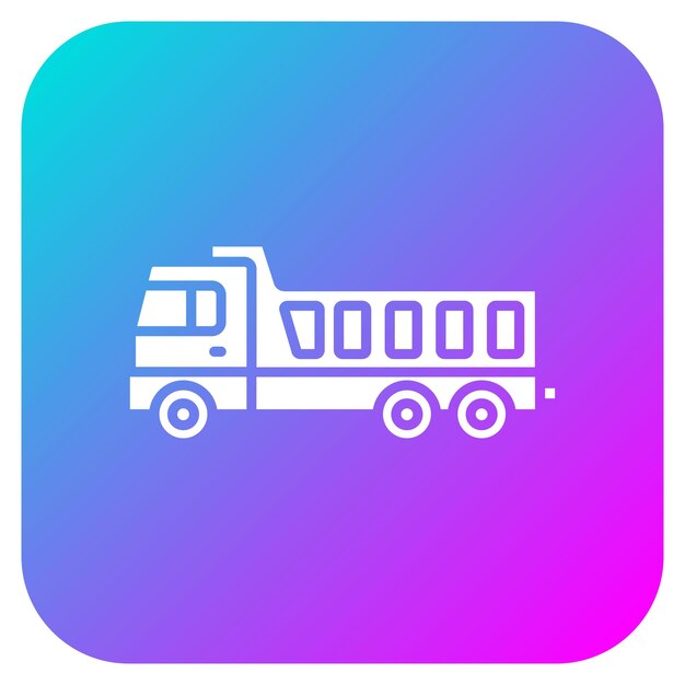 El icono vectorial del camión de descarga se puede utilizar para el conjunto de iconos de herramientas de construcción