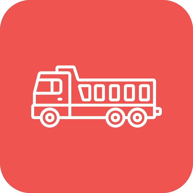 El icono vectorial del camión de descarga se puede utilizar para el conjunto de iconos de herramientas de construcción