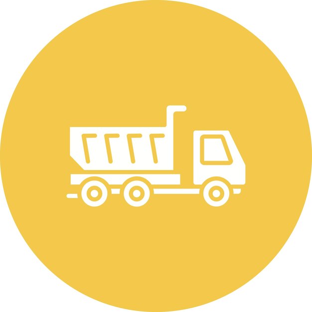 El icono vectorial del camión de descarga se puede utilizar para el conjunto de iconos de transporte