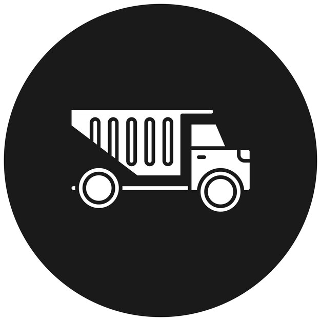 El icono vectorial del camión de descarga se puede utilizar para el conjunto de iconos de transporte