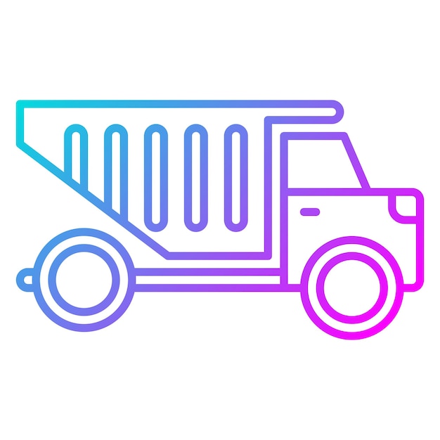 El icono vectorial del camión de descarga se puede utilizar para el conjunto de iconos de transporte