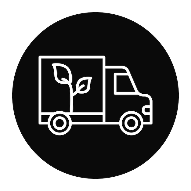 El icono vectorial del camión de entrega se puede utilizar para el conjunto de iconos de agricultura