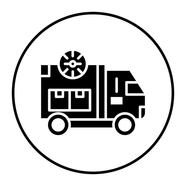 El icono vectorial del camión de entrega se puede utilizar para el conjunto de iconos del almacén