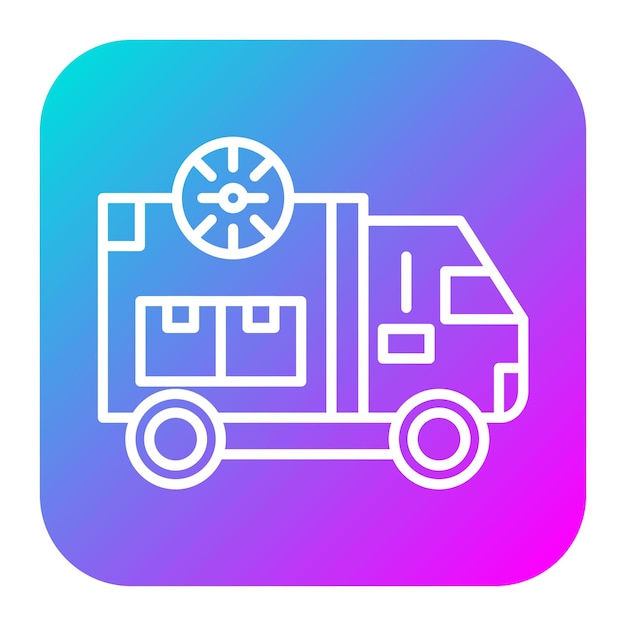 El icono vectorial del camión de entrega se puede utilizar para el conjunto de iconos del almacén