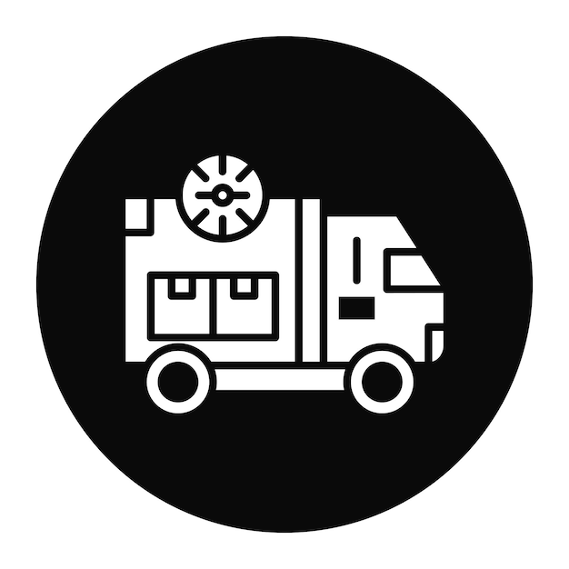 El icono vectorial del camión de entrega se puede utilizar para el conjunto de iconos del almacén