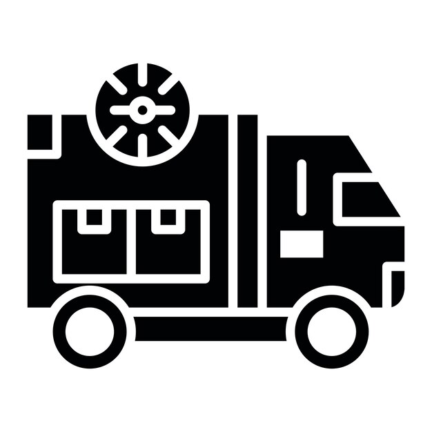 El icono vectorial del camión de entrega se puede utilizar para el conjunto de iconos del almacén