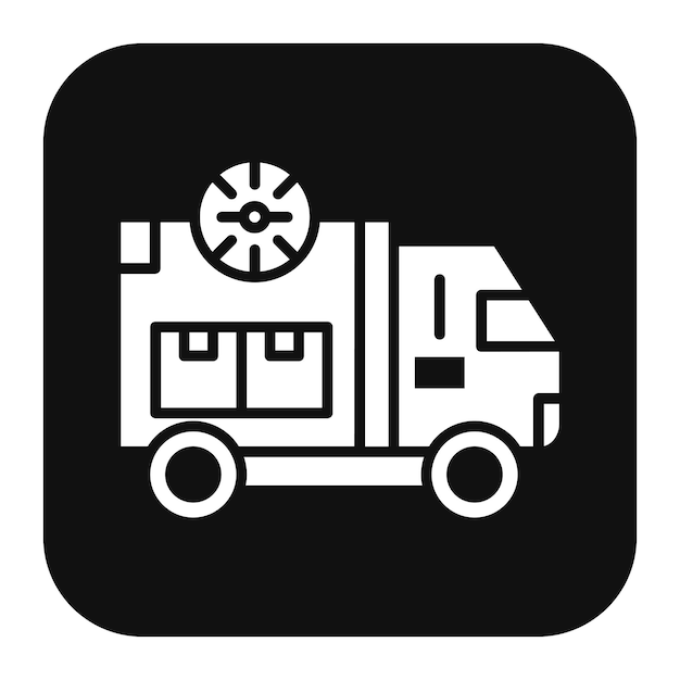 El icono vectorial del camión de entrega se puede utilizar para el conjunto de iconos del almacén