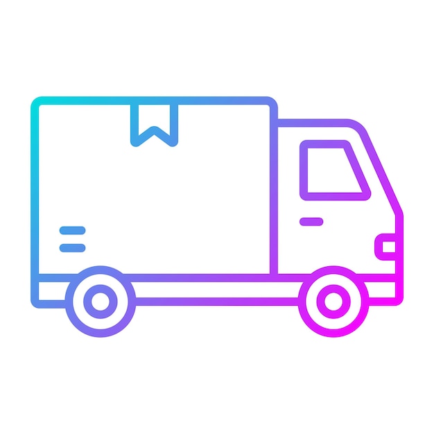 El icono vectorial del camión de entrega se puede utilizar para el conjunto de iconos de entrega y logística