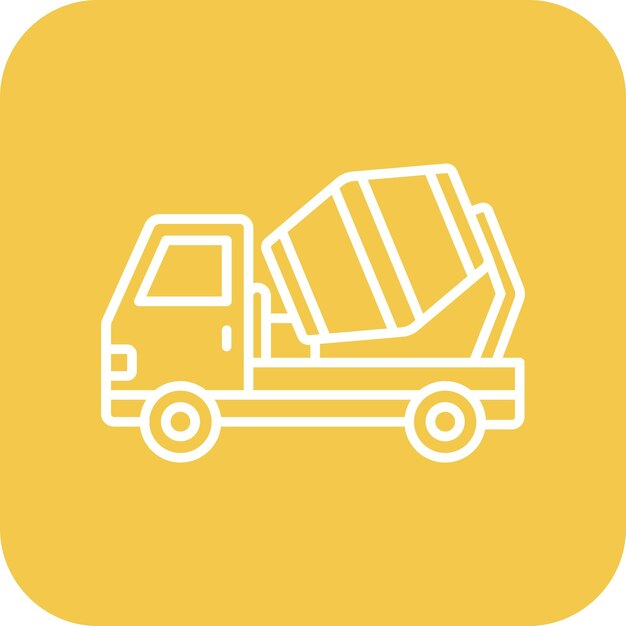 El icono vectorial del camión mezclador de hormigón se puede utilizar para el conjunto de iconos de herramientas de construcción