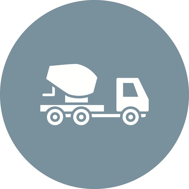 El icono vectorial del camión mezclador de hormigón se puede utilizar para el conjunto de iconos de transporte