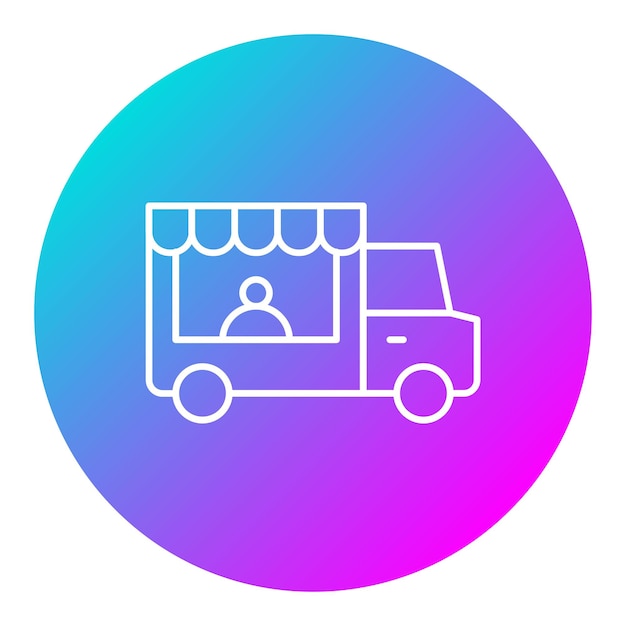 El icono vectorial del camión de la panadería se puede usar para el conjunto de iconos de la panedería