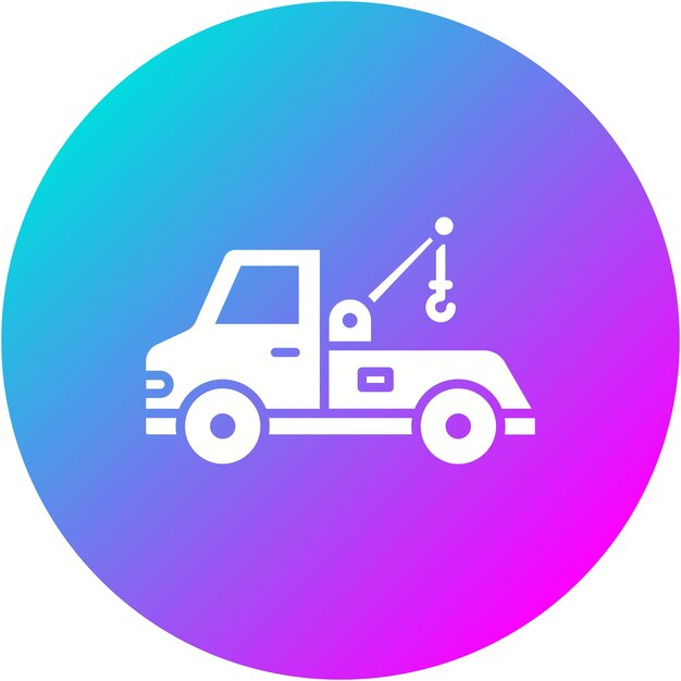 El icono vectorial del camión de remolque se puede utilizar para el conjunto de iconos de reparación de automóviles