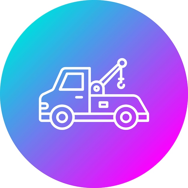 El icono vectorial del camión de remolque se puede utilizar para el conjunto de iconos de reparación de automóviles