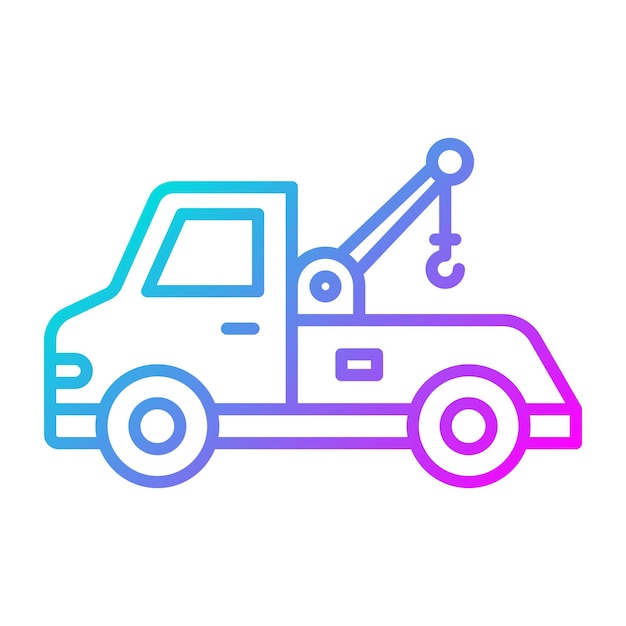 El icono vectorial del camión de remolque se puede utilizar para el conjunto de iconos de reparación de automóviles