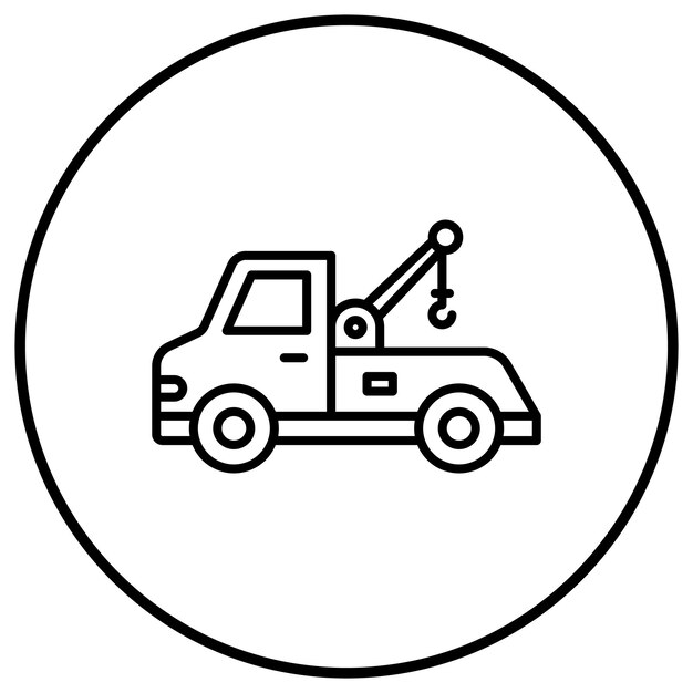 El icono vectorial del camión de remolque se puede utilizar para el conjunto de iconos de reparación de automóviles