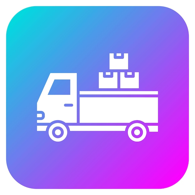 El icono vectorial de la camioneta se puede usar para el conjunto de iconos de la aldea