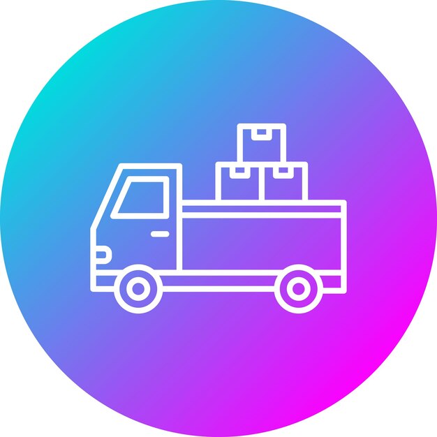 El icono vectorial de la camioneta se puede usar para el conjunto de iconos de la aldea