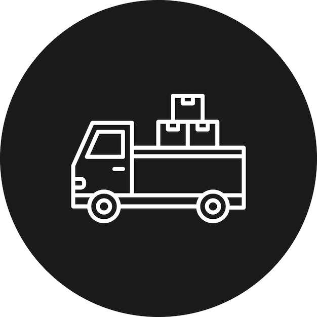 El icono vectorial de la camioneta se puede usar para el conjunto de iconos de la aldea