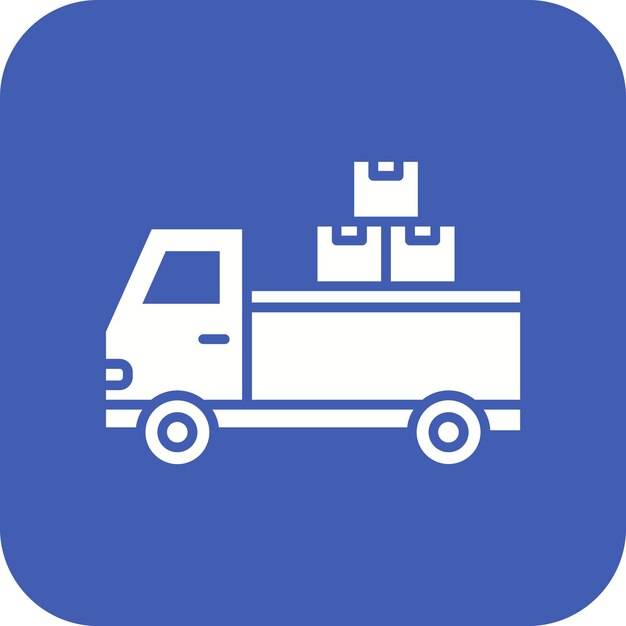 El icono vectorial de la camioneta se puede usar para el conjunto de iconos de la aldea