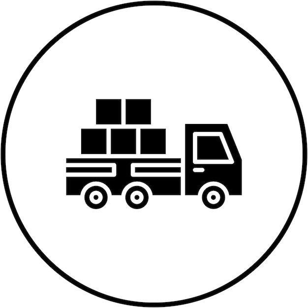 El icono vectorial de la camioneta se puede usar para el conjunto de iconos del mercado callejero