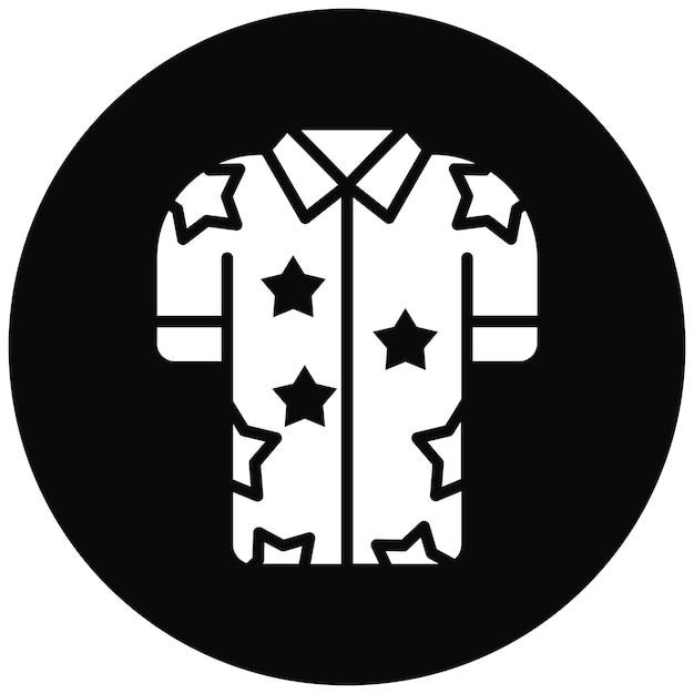 Vector el icono vectorial de la camisa hawaiana se puede usar para el conjunto de iconos de beach resort