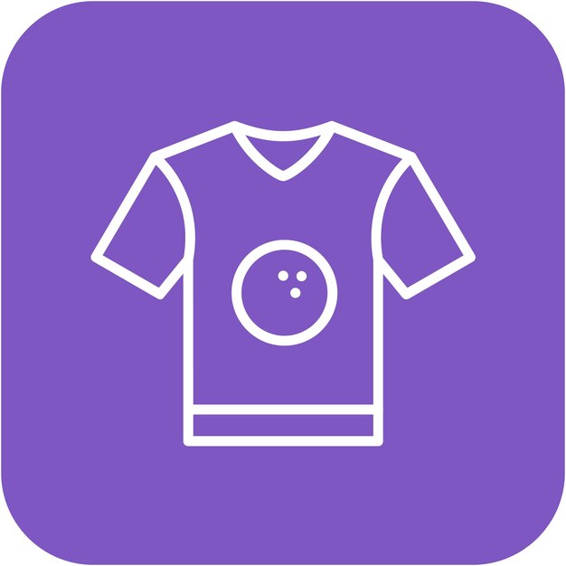 El icono vectorial de la camiseta de boliche se puede usar para el conjunto de iconos de boliche