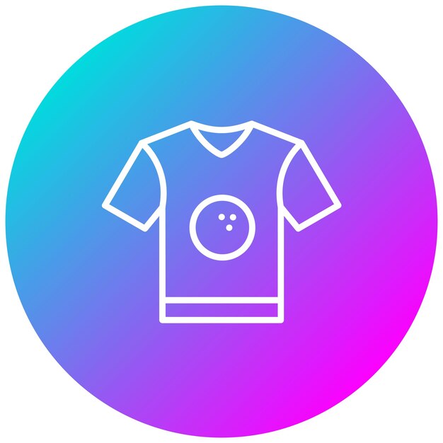 El icono vectorial de la camiseta de boliche se puede usar para el conjunto de iconos de boliche